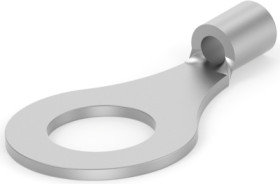 Uninsulated ring cable lug, 0.26-1.65 mm², AWG 22 to 16, 6.35 mm, M6, gray, 34113