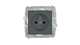 Mini Gniazdo Pojedyncze Z/U Z Przesłonami Grafitowy Mat 28Mgp-1Zp