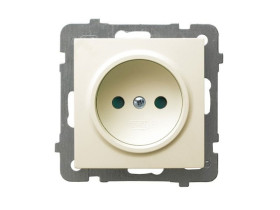 AS Gniazdo pojedyncze bez uziemienia z przesłonami ecru GP-1GP/m/27 OSPEL
