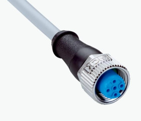 Przewód z wtykiem M12, 4 piny, prosty, 4 żyły, PVC, YF2A14-020VB3XLEAX, 2096234 /2m/ EC0943337