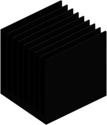Extruded heatsink, (L x W x H) 100 x 90 x 100 mm, 1.65 to 0.4 K/W, black anodized, 10020946