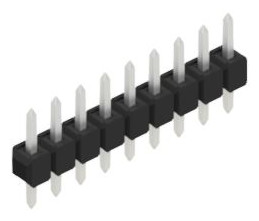 Pin header, 9 pole, pitch 2.54 mm, straight, black, 10047919