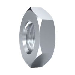 Hexagon nut, UNC 4-40, W SW6.4, H 2.4 mm, outer Ø 6 mm, steel, galvanized, 002.02.444