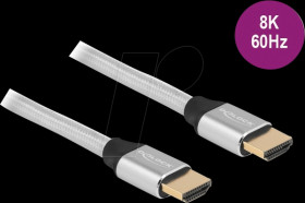 85367 Ultra High Speed HDMI Cable 48 Gbps 8K 60 Hz silver 2 m certifie