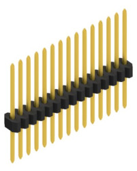 Pin header, 15 pole, pitch 1.27 mm, straight, black, 10060706