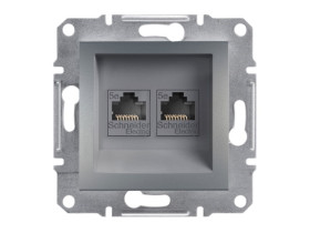 ASFORA Gniazdo komputerowe podwójne 2xRJ45 kat.5e stal EPH4400162 SCHNEIDER ELECTRIC