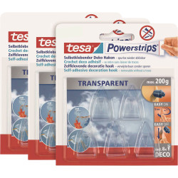 tesa 58900-00500-04 Powerstrips small Adhesive hook 15pcs transparent