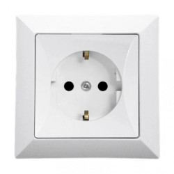 OPAL Gniazdo pojedyncze z/u Schuko białe GPT-17 Op