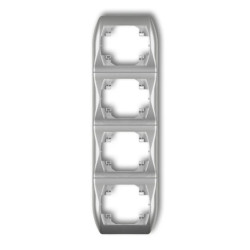 TREND Ramka pionowa poczwórna srebrny metalik 7RV-4