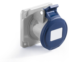 Złącze przemysłowe - zasilające 16A Gniazdo 200 → 250 V. 2P + E RS PRO Niebieski Montaż na panelu IP44