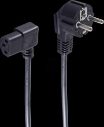 BS60006-RA Earthed contact plug/non-heating appliance angled, CEE7/7-C13, 1