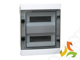 Rozdzielnica hermetyczna natynkowa 24 modułowa 2x12M drzwi transparentne 1000V DC TH35 IP65 IK07 RH-24 36.24 ELEKTRO-PLAST
