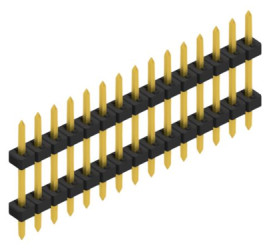 Pin header, 15 pole, pitch 2 mm, straight, black, SLY507515G