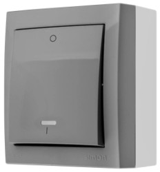 Simon Aquaclick Łącznik dwubiegunowy z podświetleniem, 10 AX, 250 V szary ACW2L/16