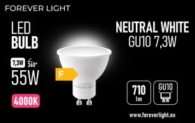 Żarówka LED GU10 7.3W 710lm 4000K klasa F Forever Light