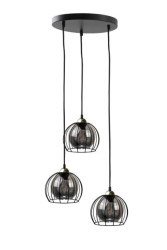 Lampa wisząca loftowa nowoczesna 3x E27 SOLO BLACK/GOLD