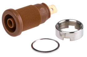 Gniazdo bananowe Żeński Wypustka typ Gniazdo bananowe Brązowy 25A Hirschmann Test & Measurement rozmiar 4 mm