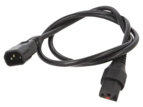 SCHAFFNER-816472 Kabel IEC C13 żeński, IEC C14 męski 1m z blokadą IEC LOCK