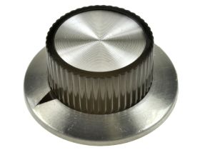 Gałka; 3019 bez skali; 6mm; szary; czarny; fi 36/24mm; 14,5mm; aluminium; plastik; blokowane śrubą