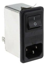 Gniazdo zasilające IEC z filtrem przeciwzakłóceniowym1 6A RS PRO Zatrzask 5 x 20mm