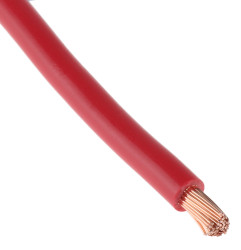 Przewód montażowy 10 mm² Czerwony RS PRO PVC 7 AWG 600 V dł. 25m 80/0,4 mm +70°C BS 6231