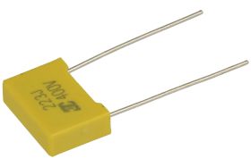 Kondensator; poliestrowy; MKT; 22nF; 400V; MKT; 5%; 4x9x13mm; 10mm; luzem; -40...+85°C; LDC; RoHS