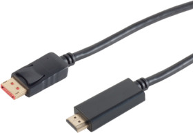 Adapter cable, 3 m, black, DisplayPort 1.4 plug, straight to HDMI plug type A, straight, BS10-71045