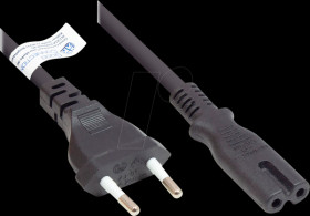 P0370-S005 Euro plug type C to C7 , black, 0.75 mm², 0.5 m