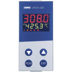 Jumo 703043-1 dTRON 308 PID Temp Controller -200 to &#x2B;2400&#xB0;C Pt100