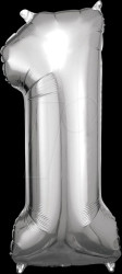 9906286 AMSCAN foil balloon, number 1, silver