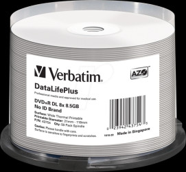43754 DVD+R 8.5 GB, thermally printable, spindle pack of 50