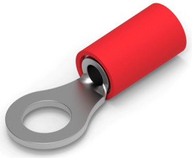 Insulated ring cable lug, 0.26-1.6 mm², AWG 22 to 16, 5.2 mm, M5, red, 130014