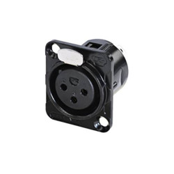 Rean RC3FDL-B AV XLR Connector Socket 3-Pin Built-In 1pc