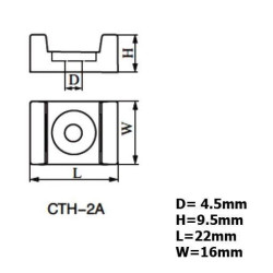 Przykręcane mocowanie opasek zaciskowych / Cable Tie Holder CTH-2A (25 sztuk)