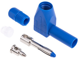 Adapter z wtykiem bananowym Męski Połączenie lutowane typ Wtyk bananowy Niebieski 20A RS PRO rozmiar 4 mm