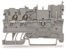 2-wire/1-pin basic terminal, spring-clamp connection, 0.14-1.5 mm², 1 pole, 13.5 A, 6 kV, gray, 2020-1301