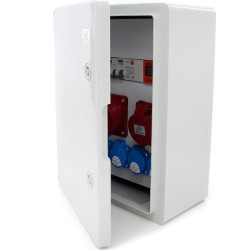 Rozdzielnica budowlana 32A/5 + 16A/5 + 4*GS + wyłącznik różnicowo-prądowy + obudowa ABS IK10 IP65, N41C11C1FLABS