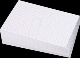 Index cards, DIN A6, lined, white, 100 pieces