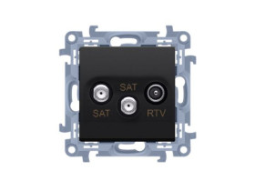 SIMON 10 Gniazdo antenowe satelitarne podwójne SAT -SAT -RTV (moduł) 1x wejście: 5 MHz-24 GHz czarny mat CASK2.01/49 KONTAKT SIM