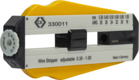 Precision wire stripper for PVC wires, PTFE wires, AWG 30-20, cable Ø 0.3-1 mm, L 98 mm, 26 g, 330011