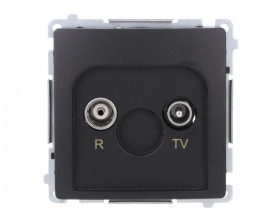 Simon Basic Gniazdo antenowe R-TV przelotowe 10 dB (moduł), 1x wejście: 5–862 MHz czarny BMZAP10/1.01/49