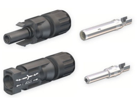 Złącze MC4 komplet gniazdo-wtyk Multi-Contact PV-KBT 4/6I-UR (+) oraz PV-KST4/6I-UR (-) zakres średnic zewnętrznych kabla 5,5-7,