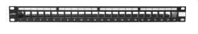 Patch Panel 19 panel krosowy, niewyposażony, modularny na 24xRJ45, ekranowany, 1U, czarny, wymienne pola opisowe 11305113