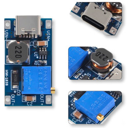 Przetwornica Step-Up 2A MT3608 DC-DC z USB-C podwyższająca napięcie