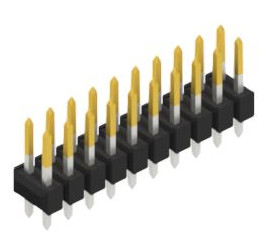 Pin header, 20 pole, pitch 2.54 mm, straight, black, 10053271