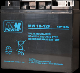 MW 18-12 AGM battery, 12 V, 18 Ah