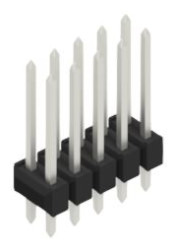 Pin header, 10 pole, pitch 2.54 mm, straight, black, 10055365