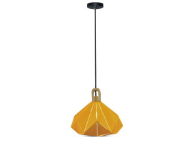 VT-7323 Lampa wisząca żółty + drewno średnica: 320 3950 V-TAC
