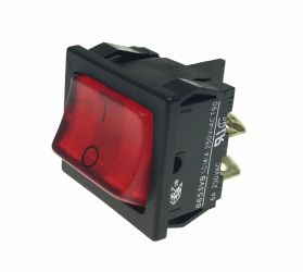 Przełącznik kołyskowy dwuobwodowy czerwony