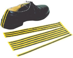 Disposable shoe earthing strip, yellow/black, C-199 2151